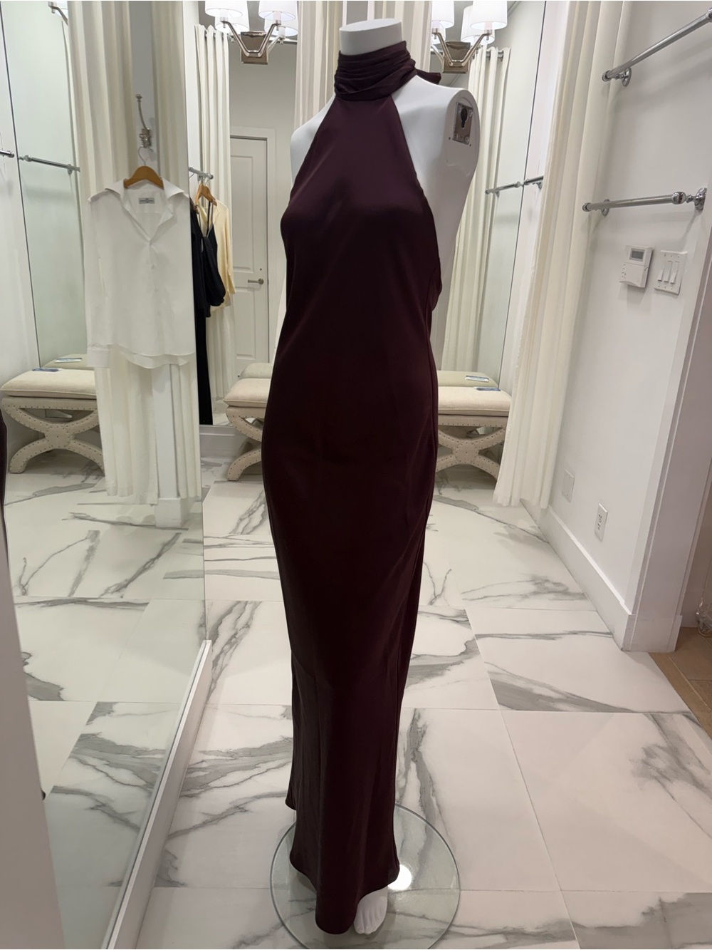 Ramy Brook Deep Plum Halter Neck Maxi Dress
